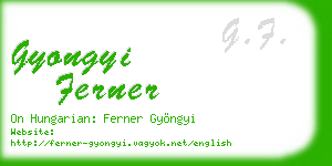 gyongyi ferner business card